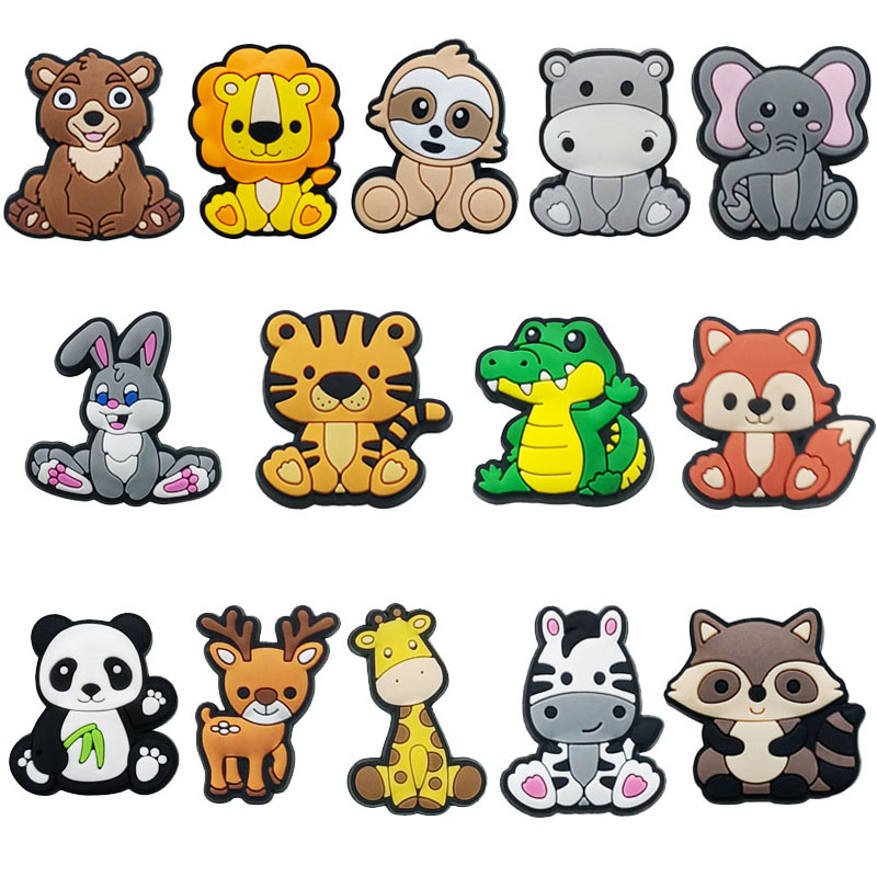 Croc Style Clog - かわいい動物パンダライオン靴チャームクロックスアクセサリーチャーム下駄バブルスライド靴 DIY 靴の装飾パーティーギフト