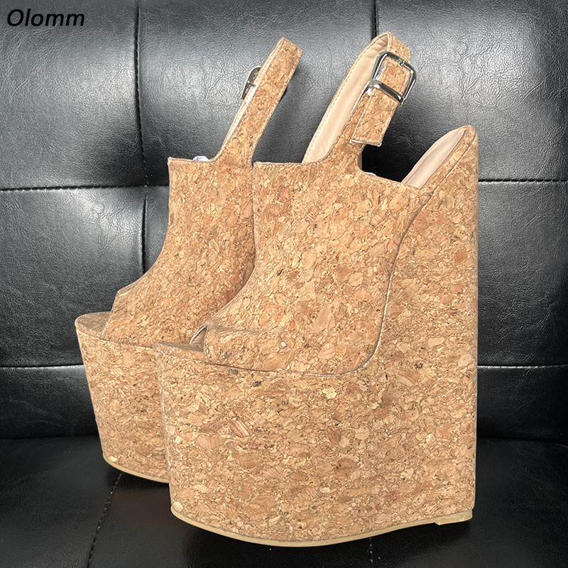 Cork Wedge Sandal - Olomm ハンドメイド レディース サマー プラットフォーム サンダル
