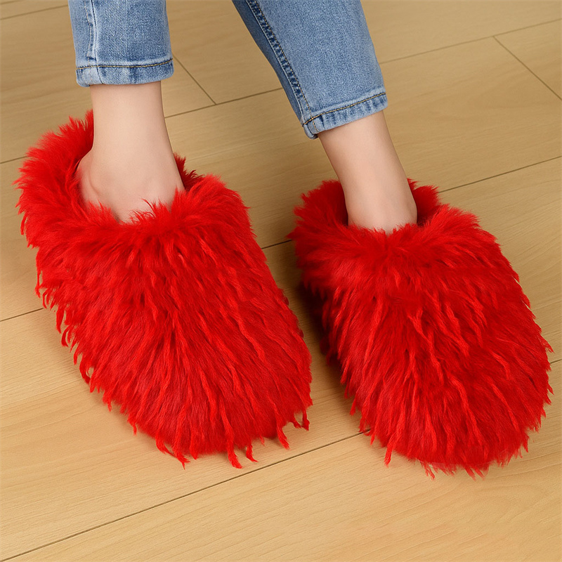 Women'S Shoes Clogs - 冬用レディーススリッパ ふわふわフェイクファースリッパ アウトドア用 暖かく柔らかく快適なホームシューズ ミュール クロッグ