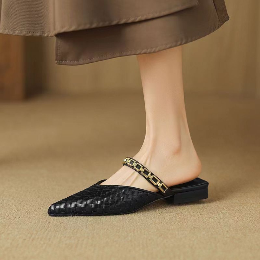 Women'S Shoes Clogs - 2026年ニューレトロポインテッドトゥスリッポンフラットシューズレディースサマーニューファッションアウトドアウェアブルミュールクロッグシューズアウトソール