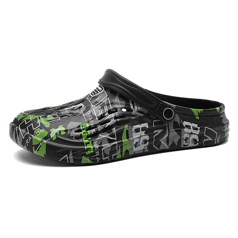 プラスサイズの新しいメンズスリッパ夏屋外厚い底滑り止めビーチ - Croc Style Clog のレビューと価格