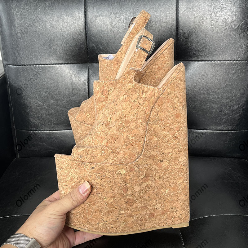 Olomm ハンドメイド レディース サマー プラットフォー - Cork Wedge Sandal のレビューと価格