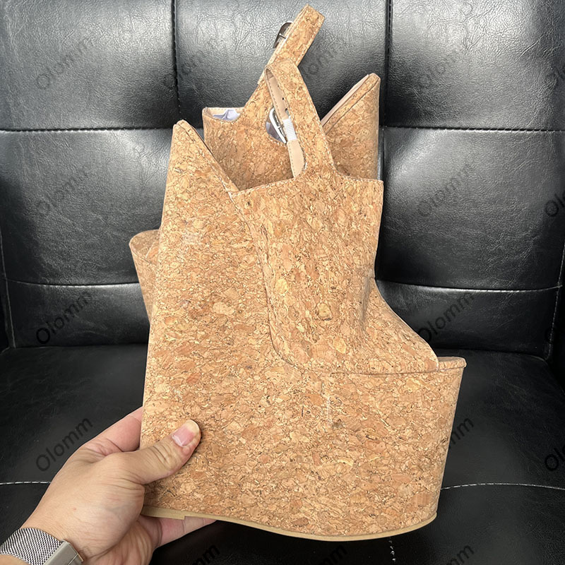 Olomm ハンドメイド レディース サマー プラットフォー - Cork Wedge Sandal のレビューと価格