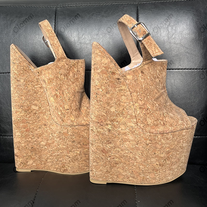 Olomm ハンドメイド レディース サマー プラットフォー - Cork Wedge Sandal のレビューと価格