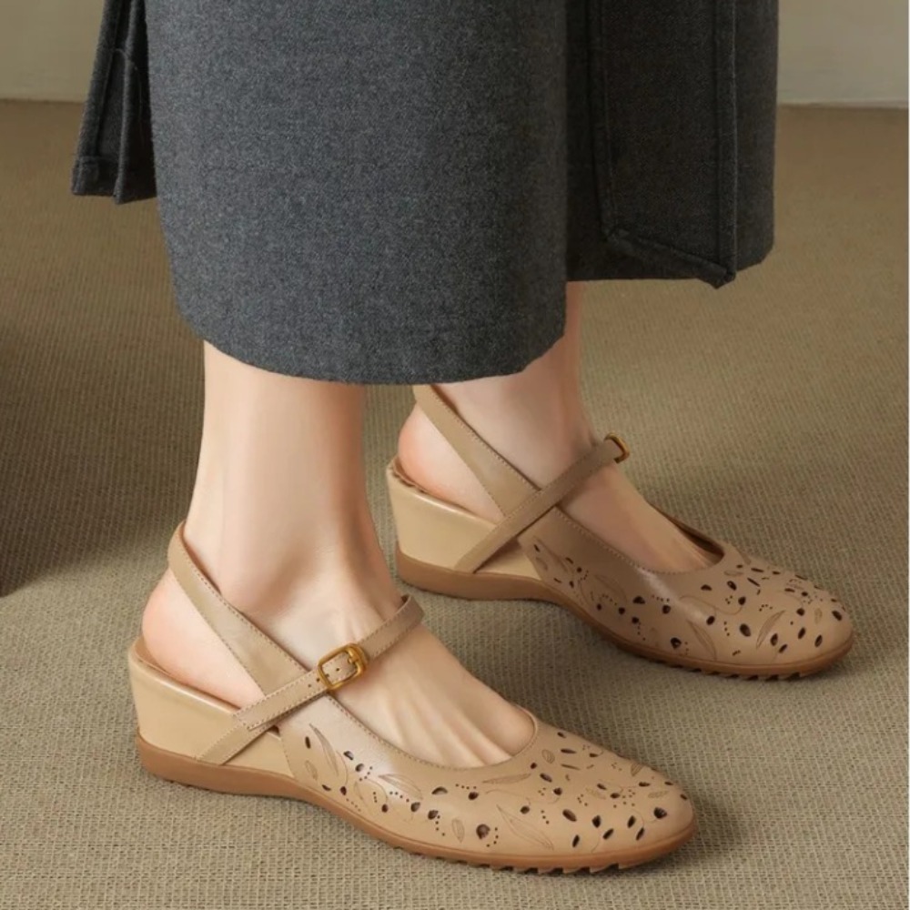 2026年新作 カジュアル ウェッジ スリングバック サンダ - Cork Wedge Sandal のレビューと価格