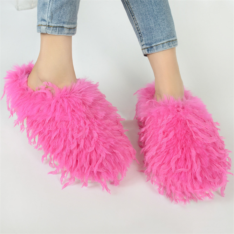 冬用レディーススリッパ ふわふわフェイクファースリッパ アウ - Women'S Shoes Clogs のレビューと価格