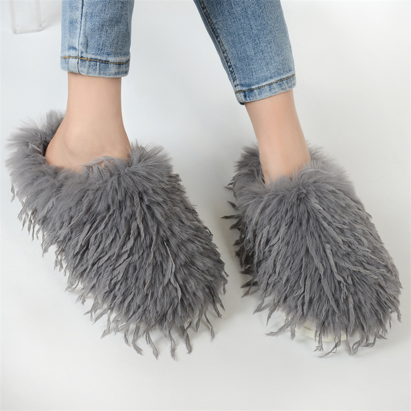 冬用レディーススリッパ ふわふわフェイクファースリッパ アウ - Women'S Shoes Clogs のレビューと価格
