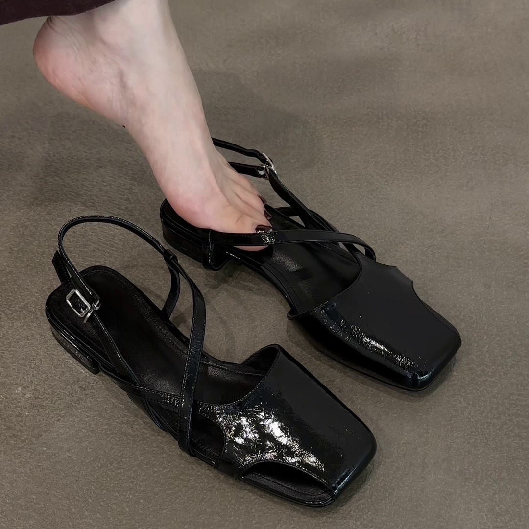 ファッションパテントレザーサンダル スプリットトゥ バレエフ - Women'S Shoes Clogs のレビューと価格
