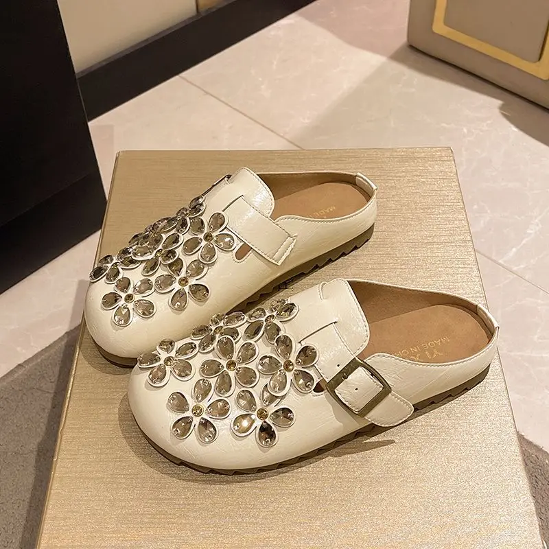 女性用花柄ラインストーンバックルストラップ付きクローズドトゥ - Women'S Shoes Clogs のレビューと価格