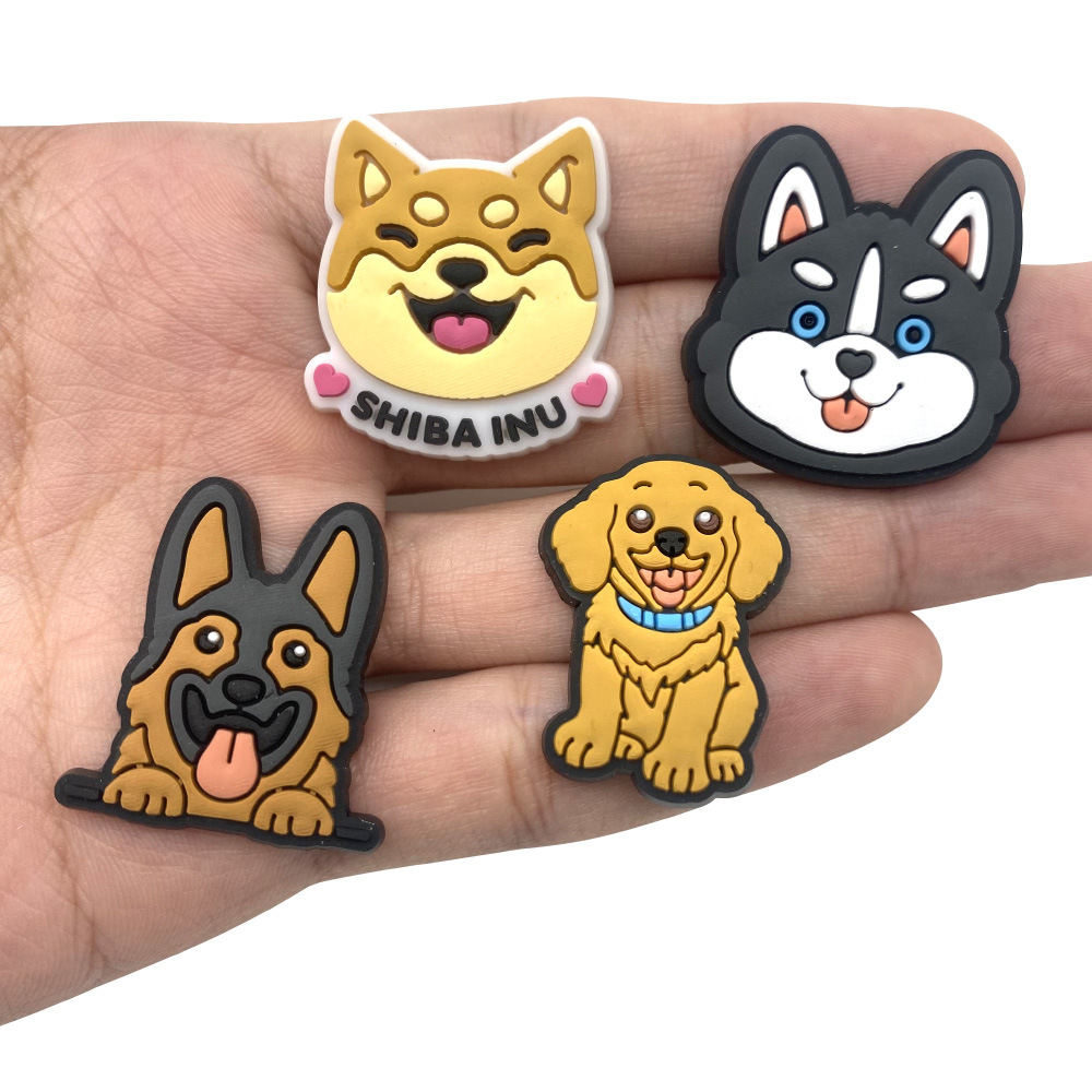 動物犬靴チャームピンクロックスアクセサリー下駄バブルスライド - Croc Style Clog のレビューと価格