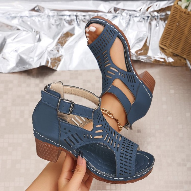 ローマスタイルの女性用サンダル、通気性がありスタイリッシュな - Cork Wedge Sandal のレビューと価格