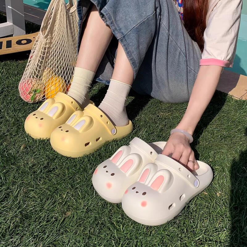 漫画のウサギ柄クロッグスリッパ レディース 夏 2026 軽 - Women'S Shoes Water Resistant のレビューと価格