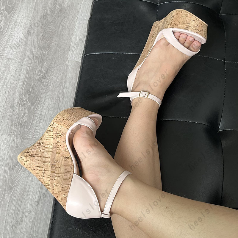 Ahhlsion 手作り女性グラディエーターサンダルコルクウ - Cork Wedge Sandal のレビューと価格
