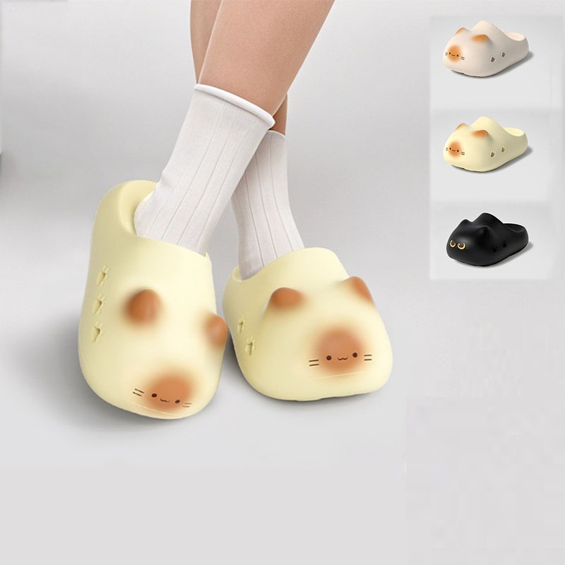 女性用新作クリエイティブブラックキャットスリッパ、夏用ソフト - Women'S Shoes Clogs のレビューと価格