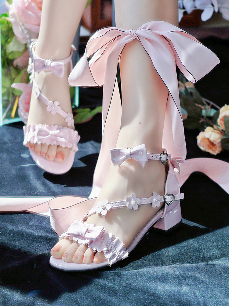 日本オリジナルロリータフラワーフリルボウサンダル夏大きいサイ - Women'S Shoes Clogs のレビューと価格