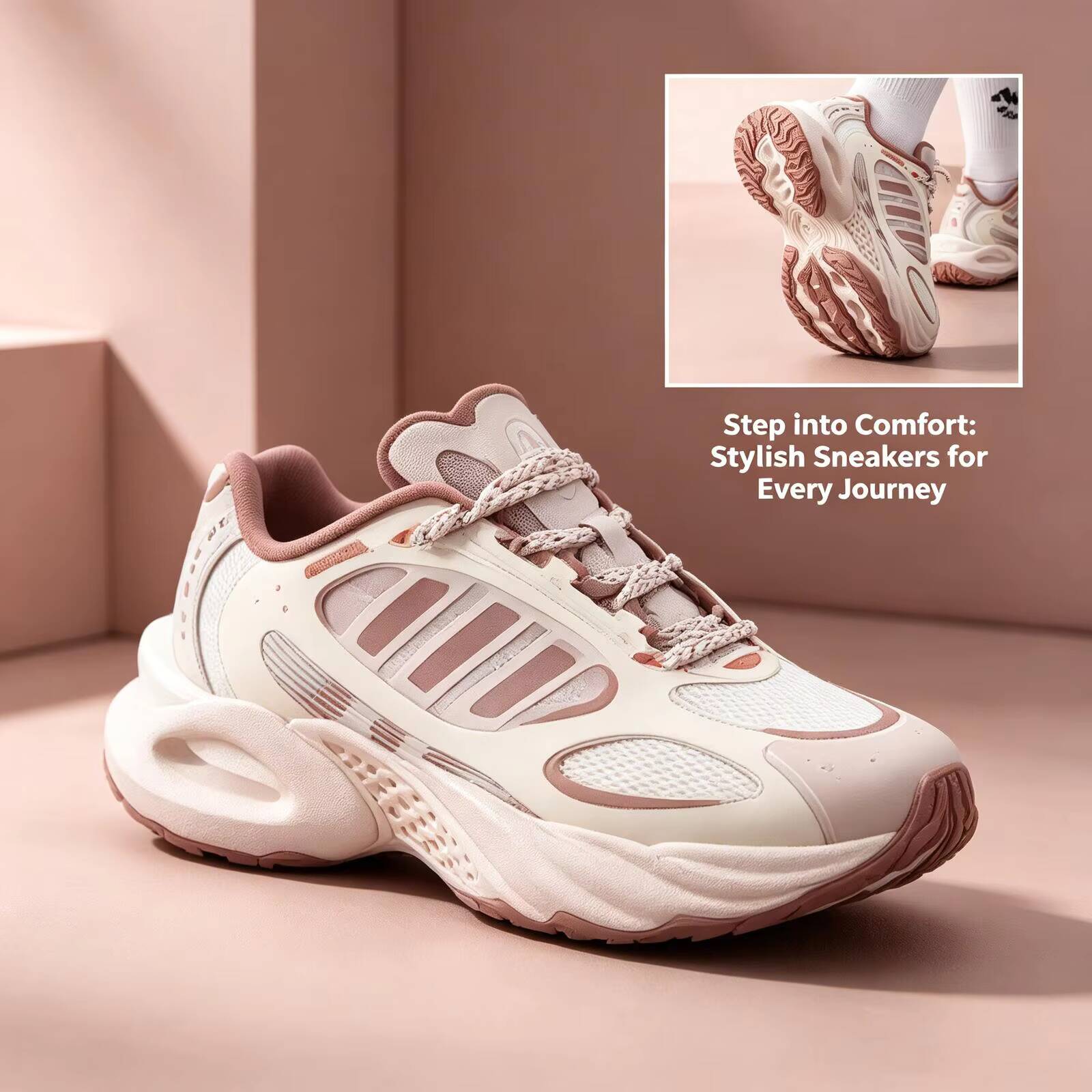 新しいアディダス女性ベージュピンク中空チャンキーダッドスニー - Women'S Shoes Pink Adidas のレビューと価格